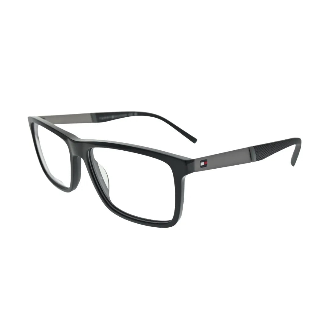 Tommy Hilfiger TH2084 Black Rectangular Eyeglasses back view