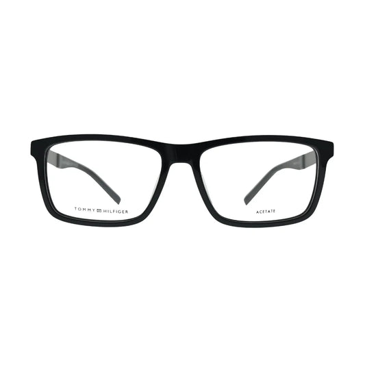 Tommy Hilfiger TH2084 Black Rectangular Eyeglasses front view