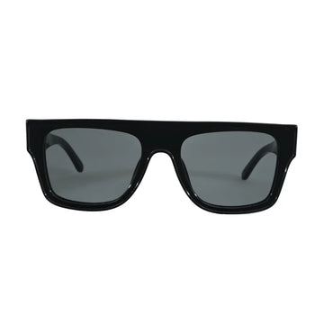Tory Burch TY7185U Black Flat-Top Rectangular Sunglasses front view