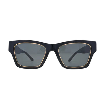 Tory Burch Trace TY1786U Black Rectangular Sunglasses front view