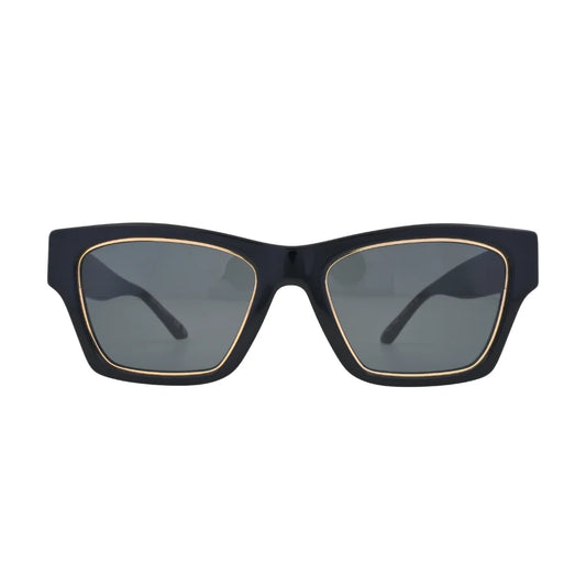 Tory Burch Trace TY1786U Black Rectangular Sunglasses front view