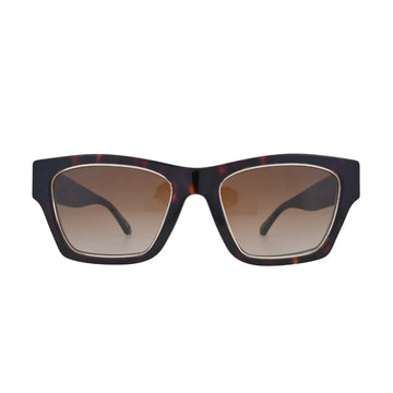 Tory Burch Trace TY1786U Havana Rectangular Sunglasses front view
