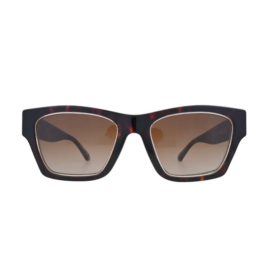 Tory Burch Trace TY1786U Havana Rectangular Sunglasses front view