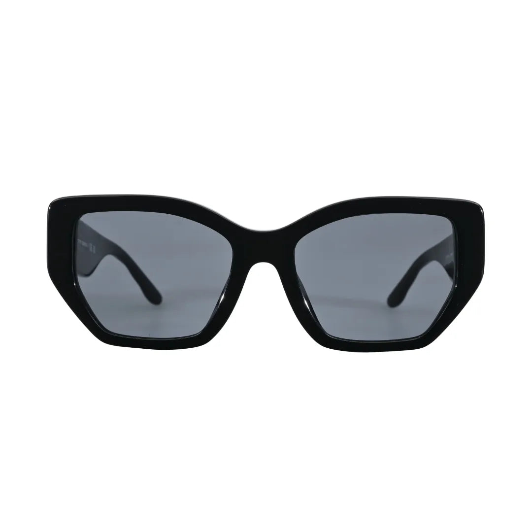 Tory Burch Kira TY7187U Black Angular Cat-Eye Sunglasses front view