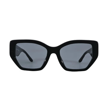 Tory Burch Kira TY7187U Black Angular Cat-Eye Sunglasses front view