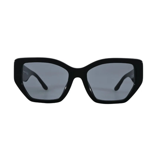 Tory Burch Kira TY7187U Black Angular Cat-Eye Sunglasses front view