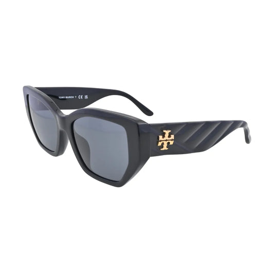 Tory Burch Kira TY7187U Black Angular Cat-Eye Sunglasses side profile