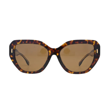 Tory Burch Miller TY7194U Havana Oversized Cat-Eye Sunglasses front view
