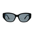 Tory Burch Kira TY7196U Black Rectangular Polarized Sunglasses front view