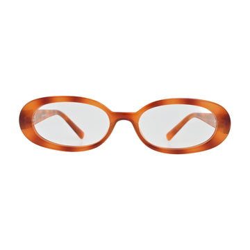 Amber Tortoise Oval Eyeglasses V008