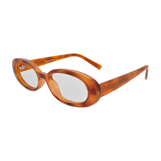 Amber Tortoise Oval Eyeglasses V008