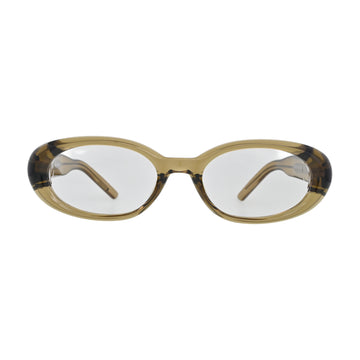 Olive Smoke Oval Eyeglasses V009