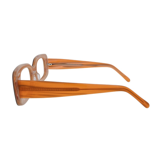 Caramel Stripe Rectangle Eyeglasses V014