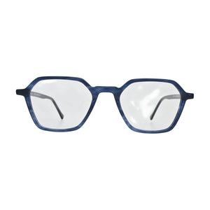 Slate Blue Horn Hexagon Eyeglasses V017