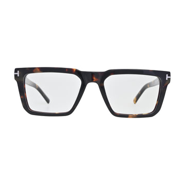 Dark Tortoise Chunky Square Glasses for Women V023 – front view