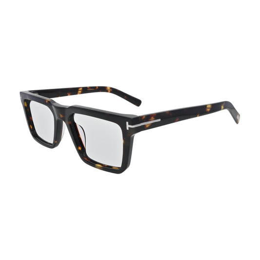Dark Tortoise Chunky Square Glasses for Women V023 – side view of the temple arm