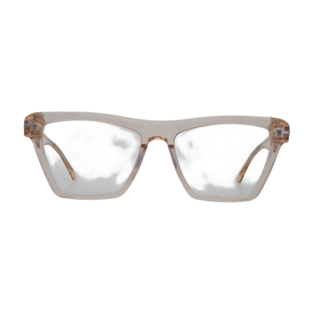 Blush Sand Angular Cat Eye Glasses for Women V024 – front view
