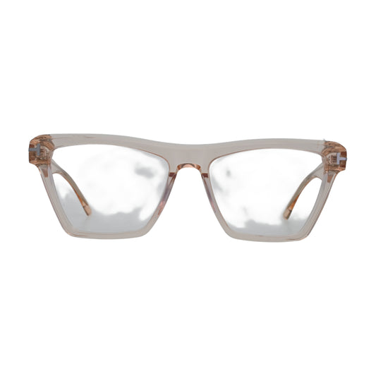 Blush Sand Angular Cat Eye Glasses for Women V024 – front view