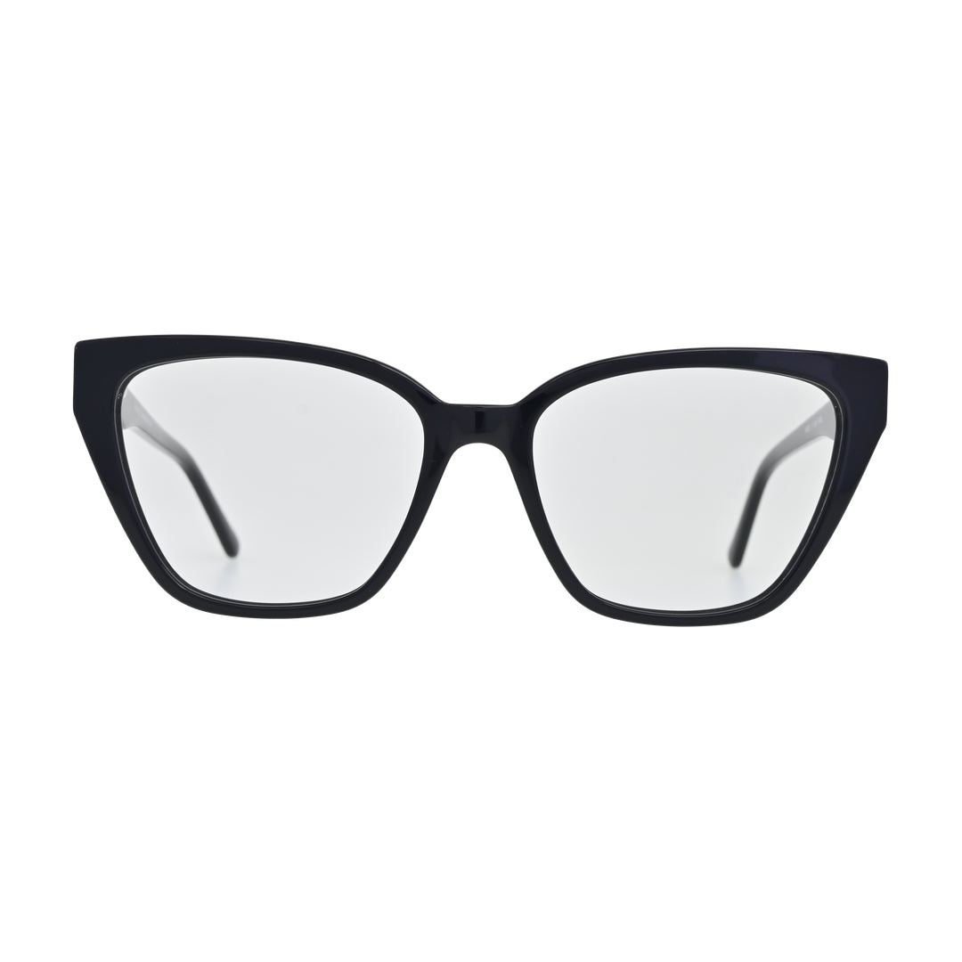 Black Pointed Cat Eye Glasses for Women V027 – front view