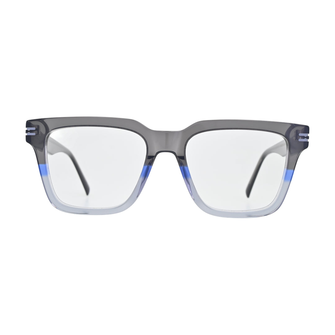 Grey Blue Gradient Square Glasses for Women V032 – front view
