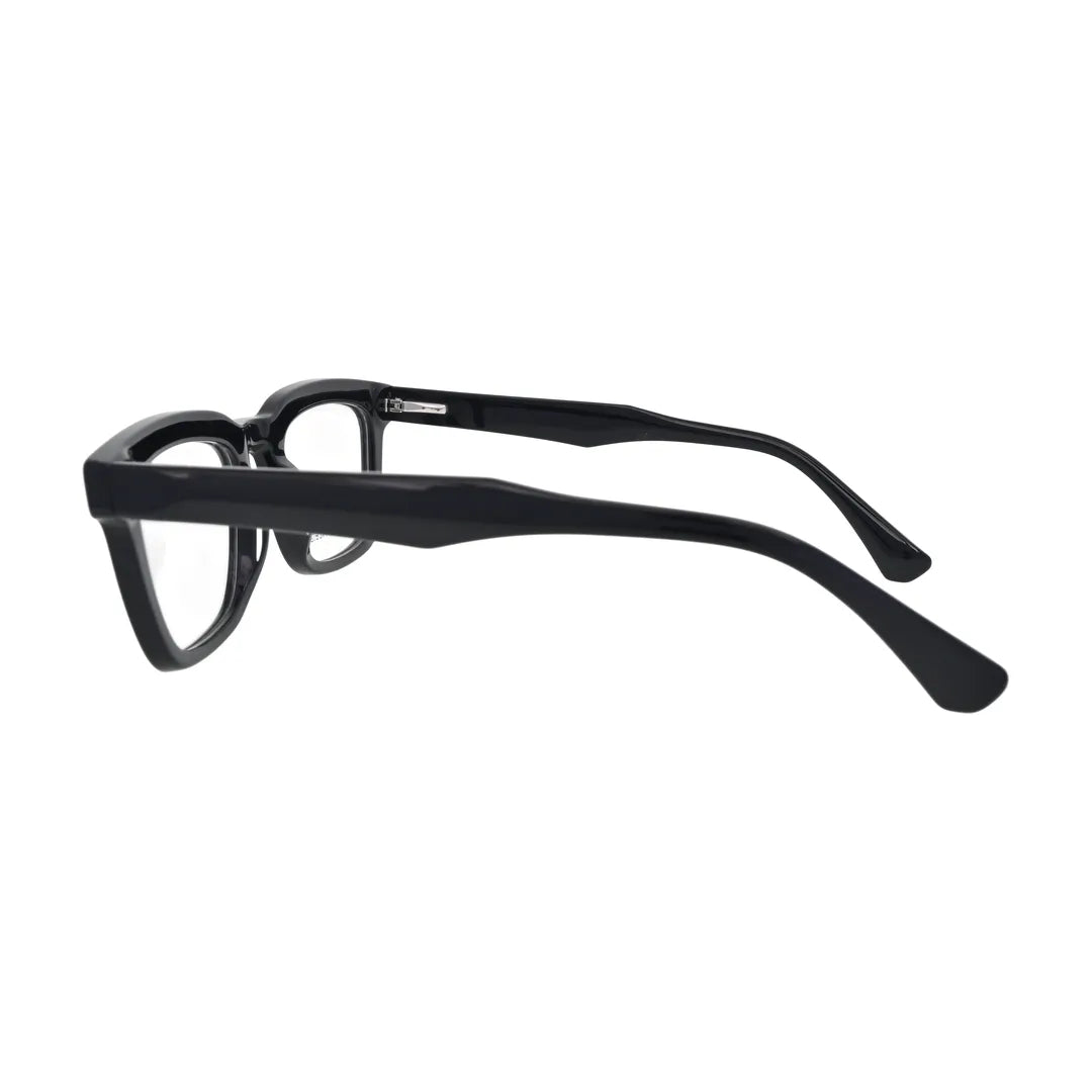 Black Bold Square Glasses for Men and Women V035 – side profile showing the temple