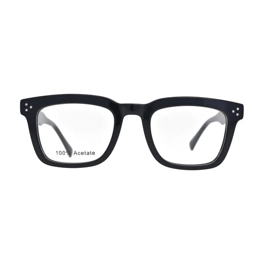 Black Bold Square Glasses for Men and Women V035 – front view