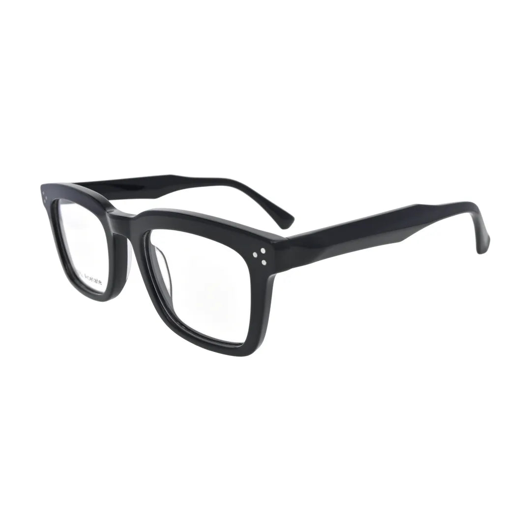 Black Bold Square Glasses for Men and Women V035 – angled side view