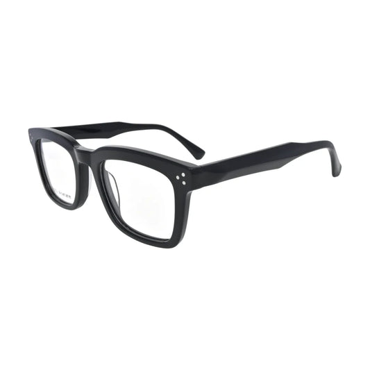 Black Bold Square Glasses for Men and Women V035 – angled side view