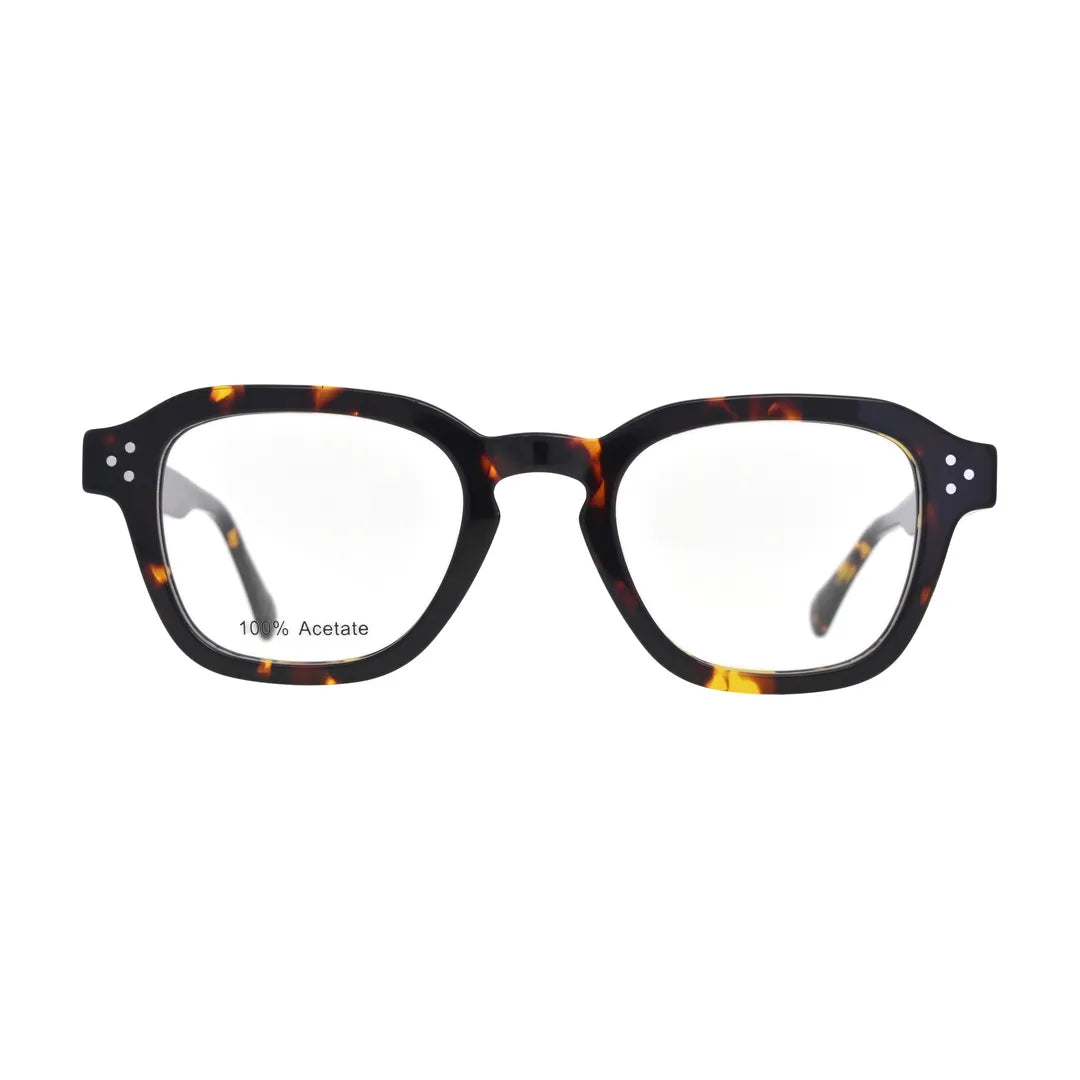 Dark Tortoise Keyhole Bridge Glasses for Men and Women V036 – front view