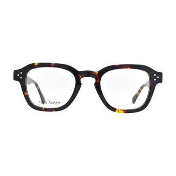 Dark Tortoise Keyhole Bridge Glasses for Men and Women V036 – front view