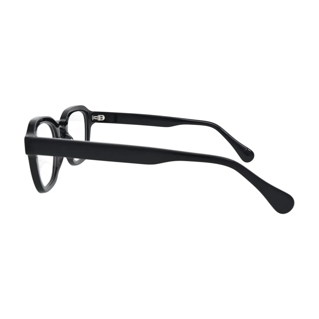 Black Keyhole Bridge Glasses for Men and Women V037 – side profile showing the temple