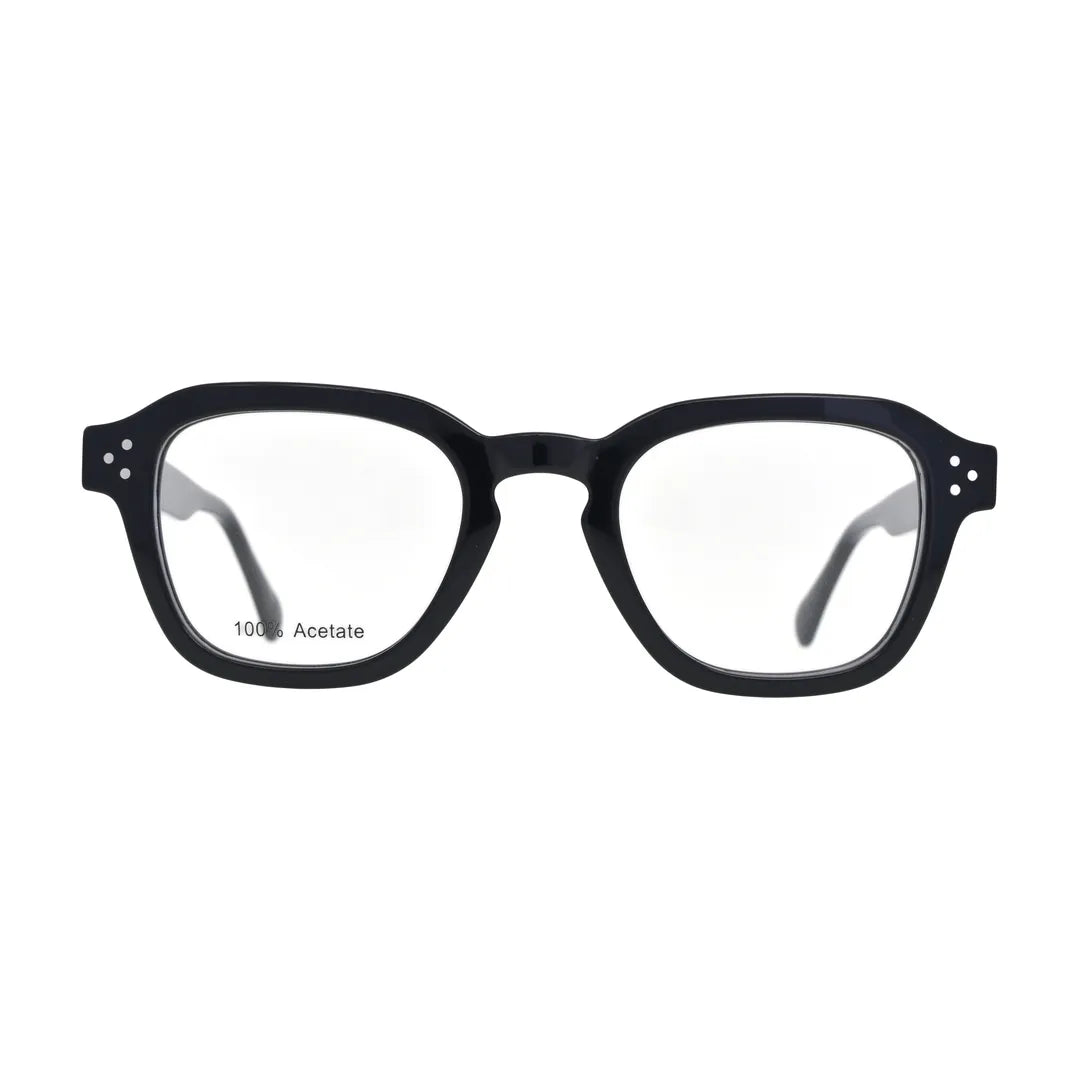 Black Keyhole Bridge Glasses for Men and Women V037 – front view