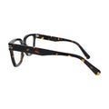 Dark Tortoise Square Glasses with Triple Bar Temples for Men and Women V038 – side profile showing the temple