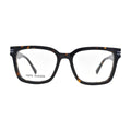 Dark Tortoise Square Glasses with Triple Bar Temples for Men and Women V038 – front view