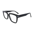 Black Deep Square Glasses with Triple Bar Temples for Men and Women V039 – angled side view