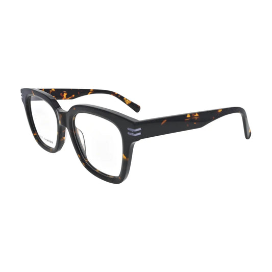 Amber Fleck Tortoise Deep Square Glasses for Men and Women V040 – angled side view