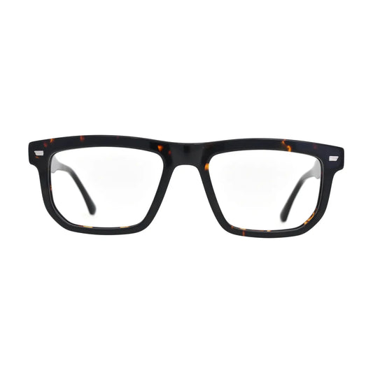 Dark Havana Rectangle Glasses for Women V041 – front view