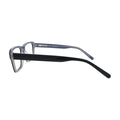 Black and Grey Layered Rectangle Glasses for Women V042 – side profile showing the temple