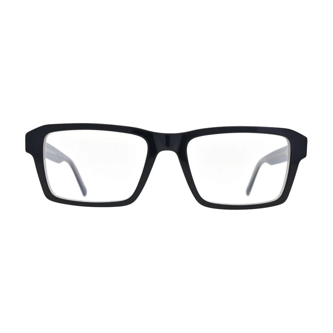 Black and Grey Layered Rectangle Glasses for Women V042 – front view