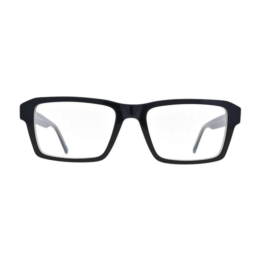 Black and Grey Layered Rectangle Glasses for Women V042 – front view