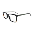 Black to Amber Two-Tone Square Glasses for Women V043 – angled side view