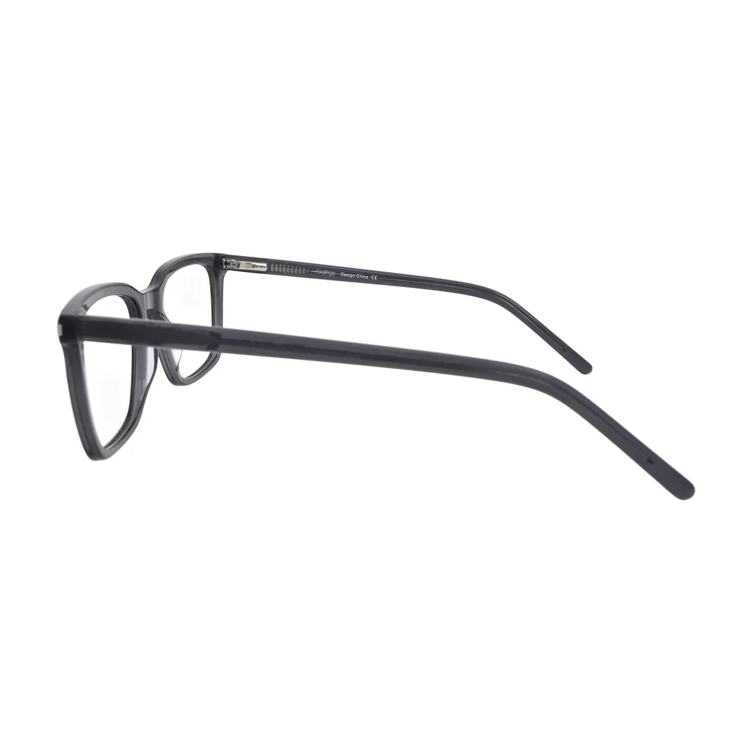 Smoke Grey Translucent Square Glasses for Women V044 – side profile showing the temple