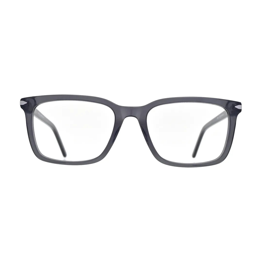 Smoke Grey Translucent Square Glasses for Women V044 – front view