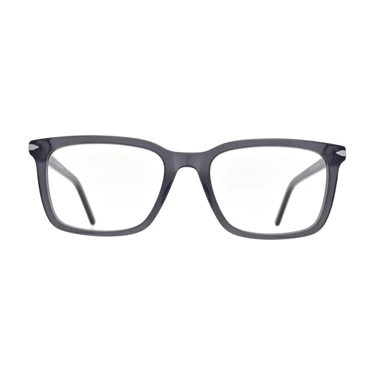 Smoke Grey Translucent Square Glasses for Women V044 – front view
