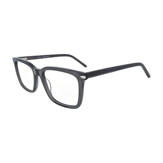 Smoke Grey Translucent Square Glasses for Women V044 – angled side view