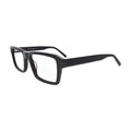 Black Rectangle Glasses with Wine Red Lining for Women V045 – angled side view