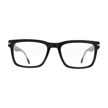 Black and Crystal Rectangle Glasses for Women V046 – front view