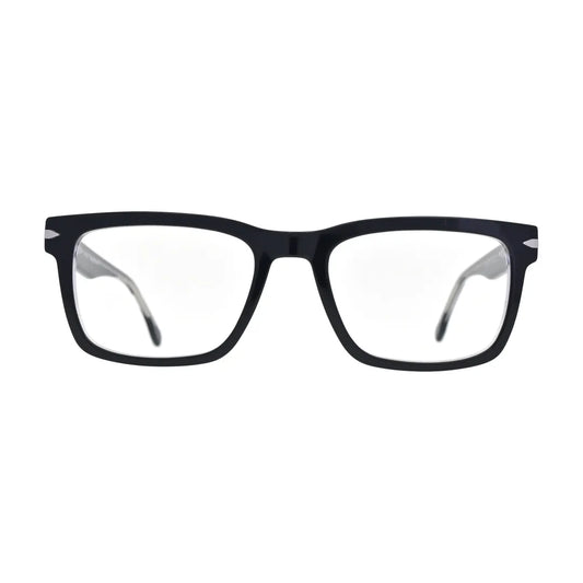 Black and Crystal Rectangle Glasses for Women V046 – front view