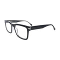 Black and Crystal Rectangle Glasses for Women V046 – angled side view