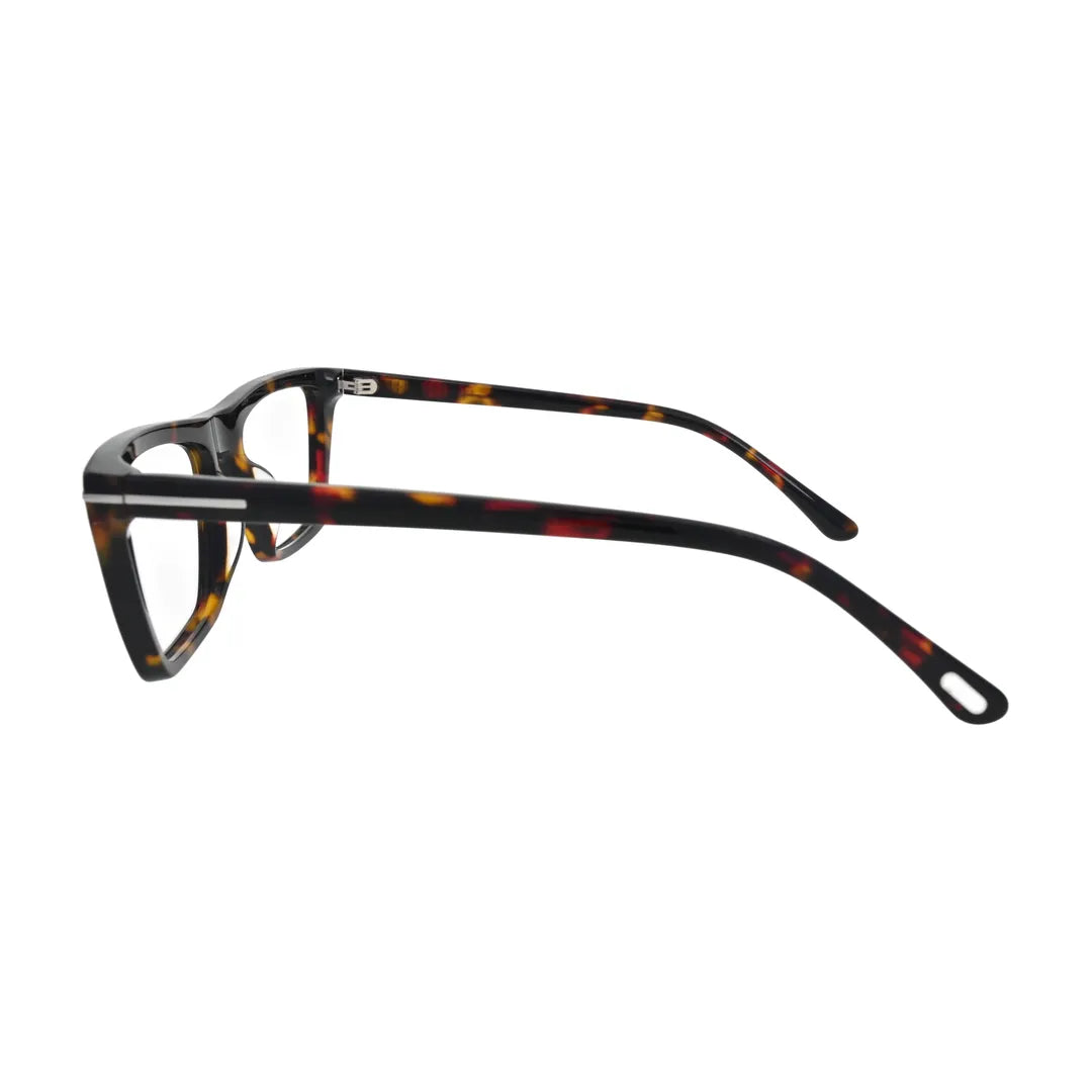 Red Havana Flat Top Glasses for Women V047 – side profile showing the temple